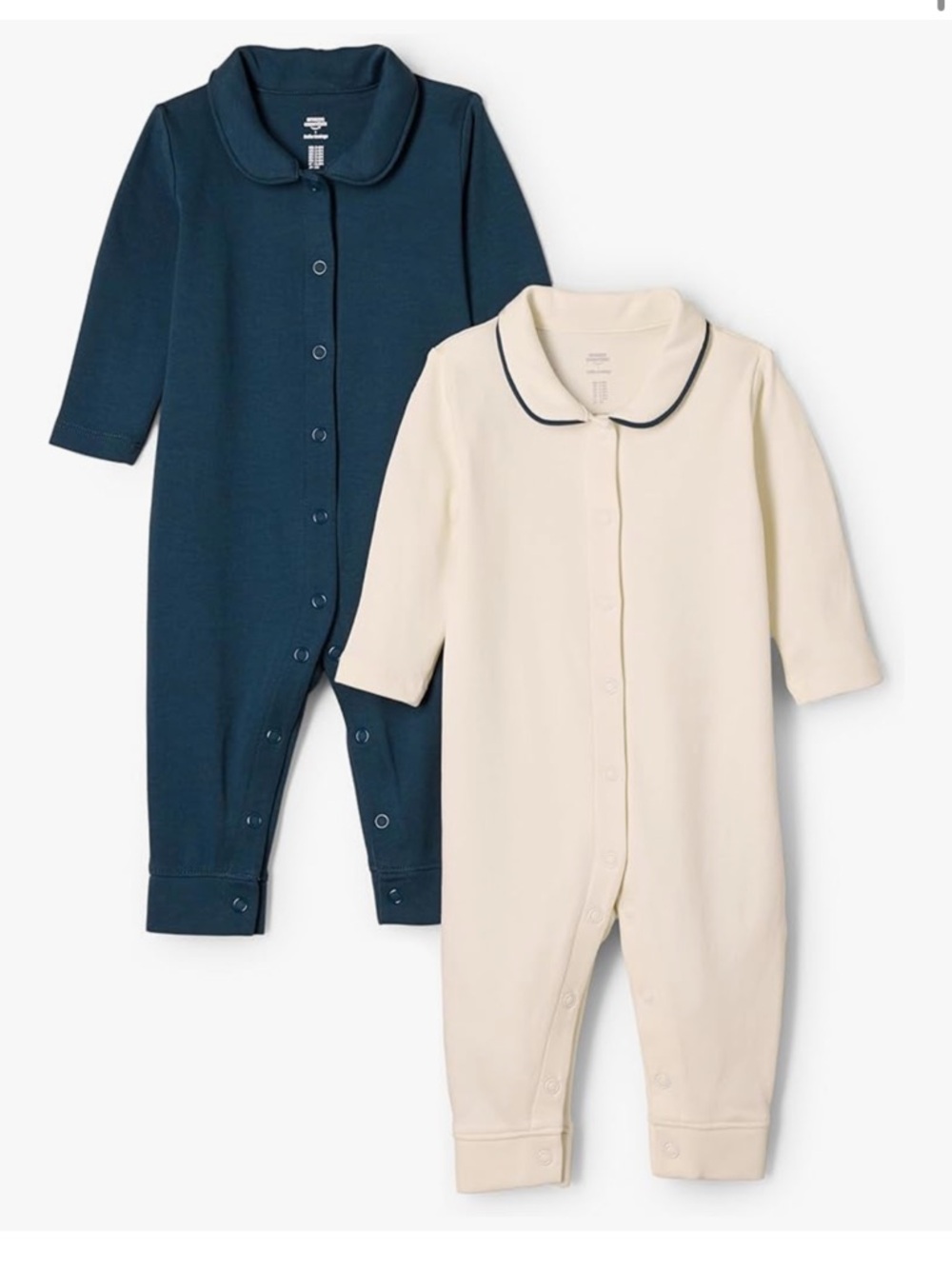 Sofia Grainge Classic Collar Two-Pack One-Pieces in Navy and Cream
